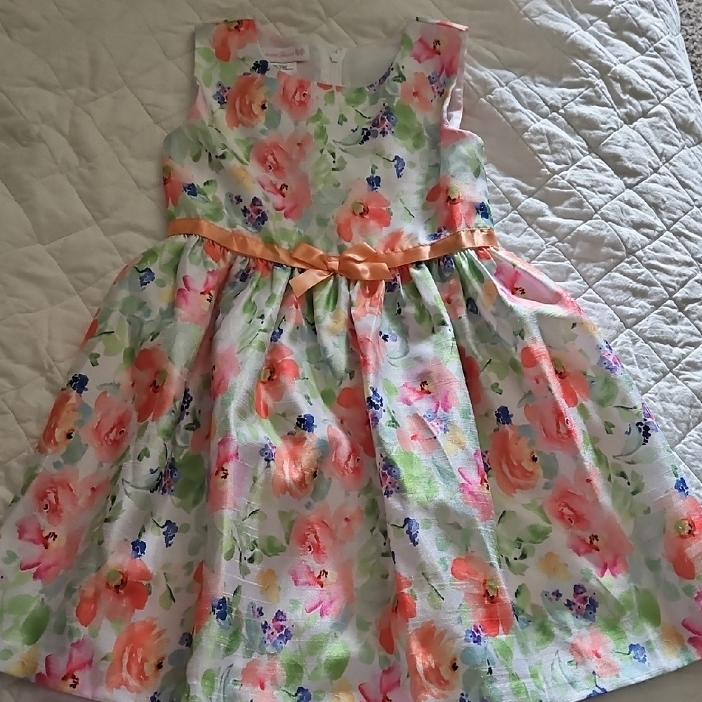 Bonnie Jean Mint Green Coat with Floral Dress - Picture 5 of 6